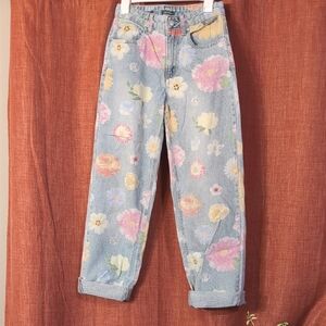 wild fable Light Blue Floral Straight Leg Jeans